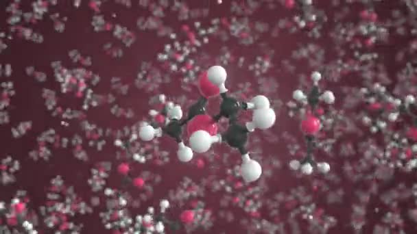 Molécula de acetato de etilo hecha con bolas, modelo molecular conceptual. Animación química en bucle 3d — Vídeo de stock