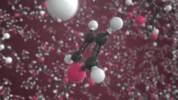Molécula de furano, modelo molecular conceptual. Animações 3d looping científico — Vídeo de Stock