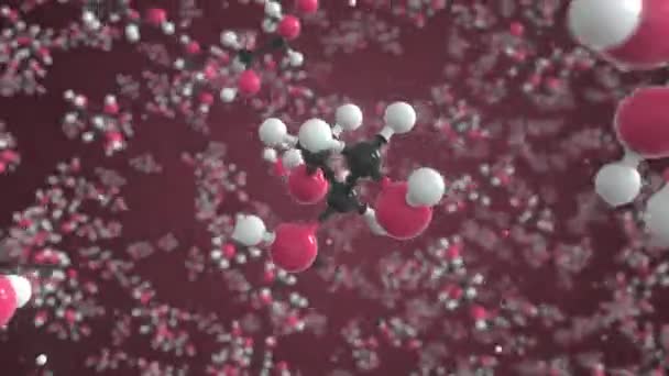 Molecola di glicerolo fatta con palline, modello molecolare scientifico. Ciclo chimico animazione 3d — Video Stock