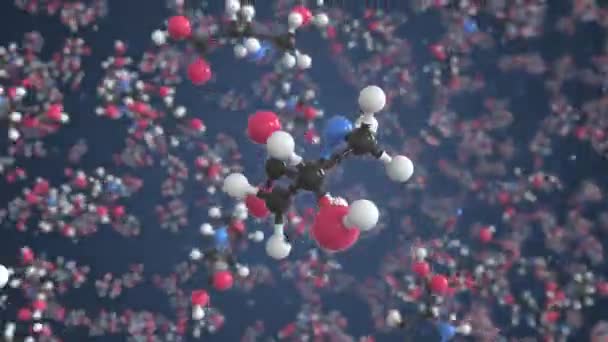 Ball Stick Molecular Model Scientific Rendering — 비디오