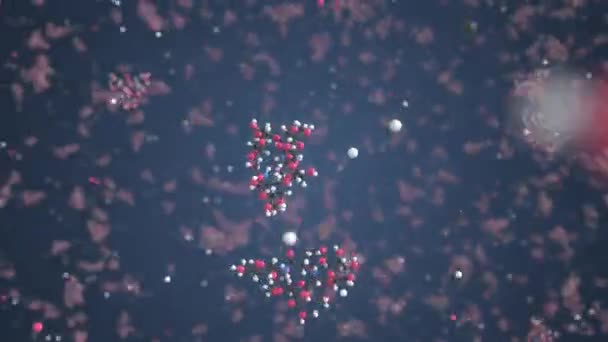 Ball Och Stick Molekylär Modell Vetenskaplig Rendering — Stockvideo