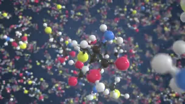 Molécula de homocisteína, modelo molecular conceptual. química looping 3d animação — Vídeo de Stock