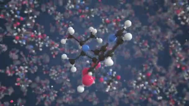 Imazapyr molecuul gemaakt met ballen, conceptueel moleculair model. 3d-animatie voor chemische looping — Stockvideo