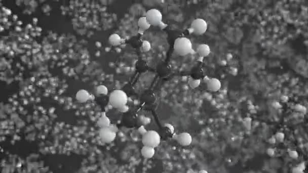 Hexametildewarbenzeno molécula, modelo molecular científico, looping animação 3d — Vídeo de Stock