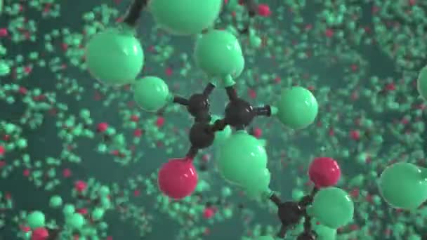 Hexafluor-2-propán molekula, fogalmi molekuláris modell. Kémiai hurok 3D animáció — Stock videók