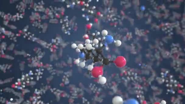 Molécule de lysine, modèle moléculaire scientifique, animation 3D en boucle — Video