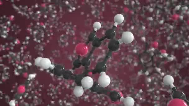 Isobenzofuran molecule, scientific molecular model, looping 3d animation — Stock Video