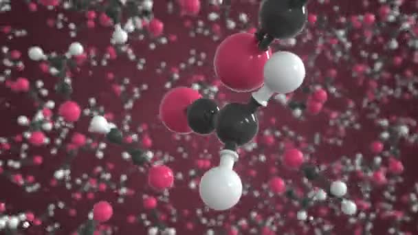 Ketenová molekula, koncepční molekulární model. Chemická smyčka 3D animace — Stock video