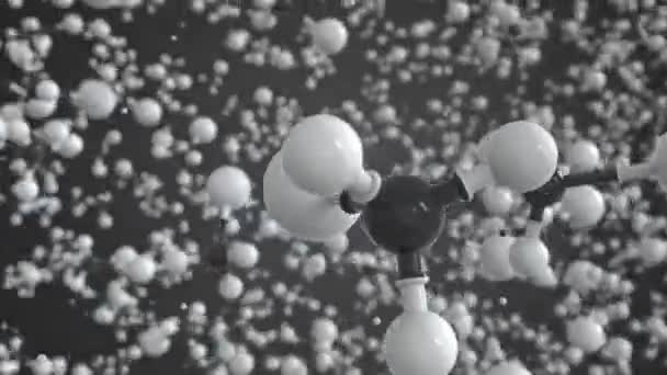 Methylkwikmolecuul, wetenschappelijk moleculair model, lussen 3d animatie — Stockvideo