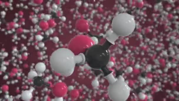 Molécula de metanol, modelo molecular científico, looping animación 3d — Vídeo de stock