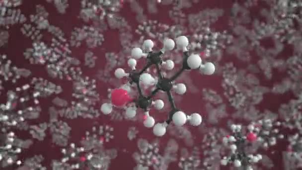 Molecola di mentolo realizzata con palline, modello molecolare concettuale. Ciclo chimico animazione 3d — Video Stock