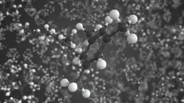Molécule de mésitylène faite avec des boules, modèle moléculaire scientifique. Boucle chimique animation 3d — Video