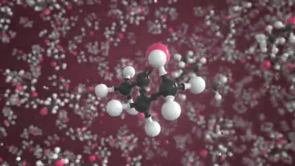 Mek molecule made with balls, scientific molecular model. Chemical looping 3d animation — Stock Video