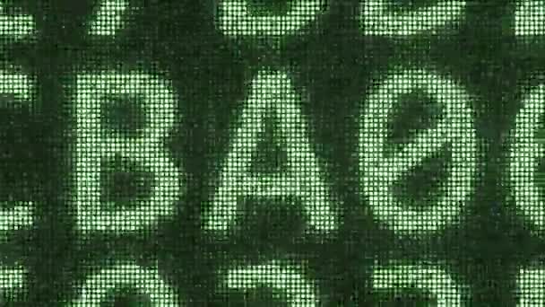 DIGITÁLIS AZONOSÍTÁSI szöveg, amely számos szimbólumot tartalmaz a számítógép monitorján. 3D animáció — Stock videók