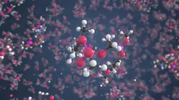Μονοκροτόφος μόριο φτιαγμένο με μπάλες, εννοιολογικό μοριακό μοντέλο. Χημικό looping 3d animation — Αρχείο Βίντεο