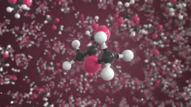 Metil-acetát molekula, tudományos molekuláris modell, hurok 3d animáció — Stock videók