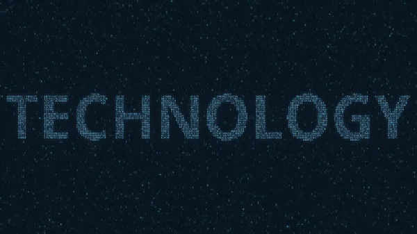 TECNOLOGIA testo realizzato con molti simboli sullo schermo del computer, rendering 3d — Foto Stock