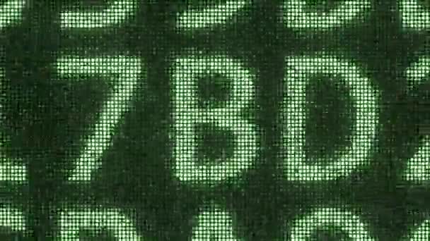 Текст BACKUP, що складається з багатьох символів на моніторі комп'ютера. 3D анімація — стокове відео