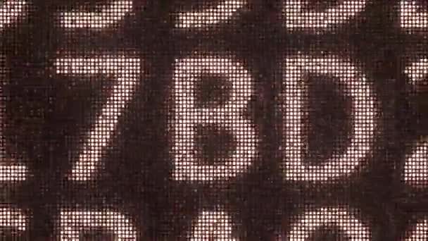 Identyfikacja Tekst składający się z wielu symboli na monitorze komputera. Animacja 3D — Wideo stockowe