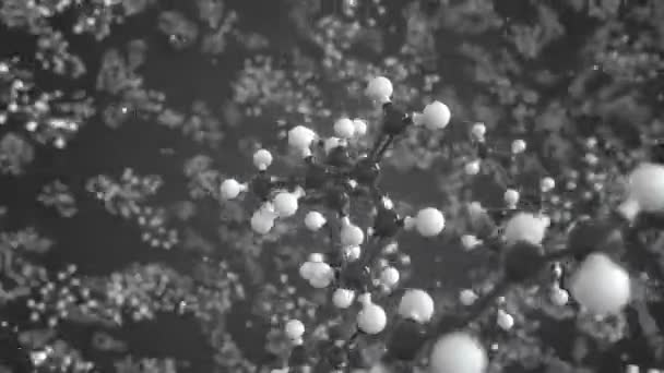 Molecola di mircene, modello molecolare scientifico, animazione in loop 3d — Video Stock