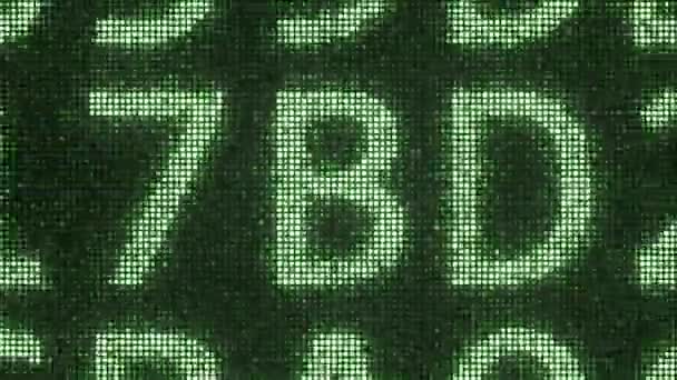 Текст UPDATE, зроблений з багатьма символами на екрані комп'ютера, 3D анімація — стокове відео