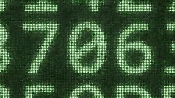 BITCOIN metni bilgisayar ekranında birçok sembol ile yapılmış, 3d canlandırma — Stok video