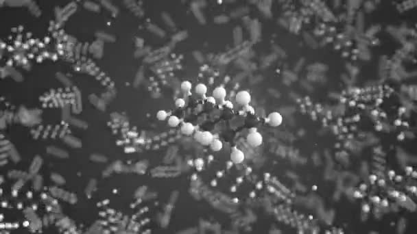 Οκτάνιο μόριο φτιαγμένο με μπάλες, εννοιολογικό μοριακό μοντέλο. Χημικό looping 3d animation — Αρχείο Βίντεο