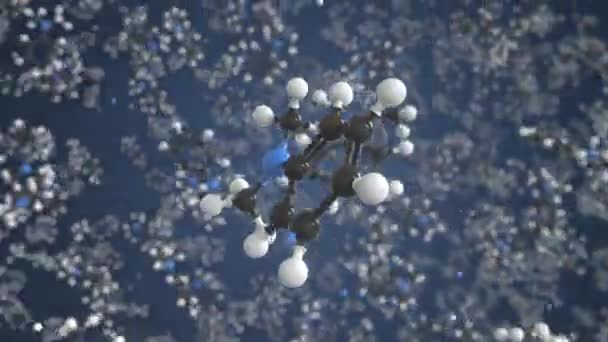 N, n-dimetilanilina molécula hecha con bolas, modelo molecular científico. Animación química en bucle 3d — Vídeo de stock