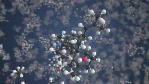 Molecola nominale realizzata con palline, modello molecolare concettuale. Ciclo chimico animazione 3d — Video Stock