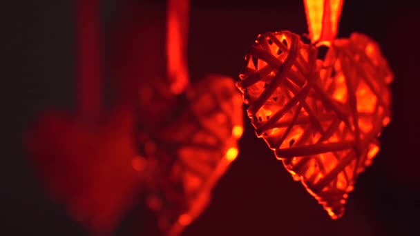 Серця на мотузці — стокове відео