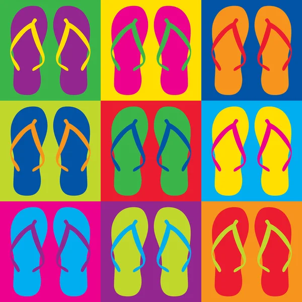 Pop Art Flip Flops — Stock vektor