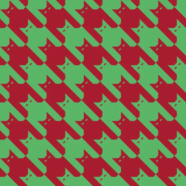 Catstooth σε κόκκινο και πράσινο — Διανυσματικό Αρχείο