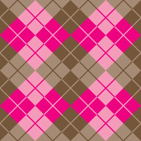 Argyle σχεδιασμού σε ροζ και καφέ — Διανυσματικό Αρχείο