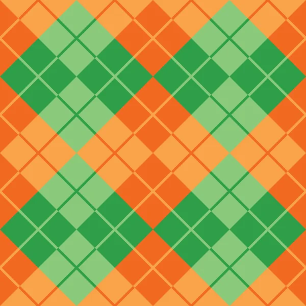 Argyle in Green and Orange — Stock Vector