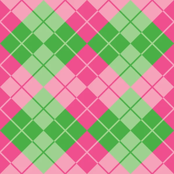 Argyle v růžové a zelené — Stockový vektor