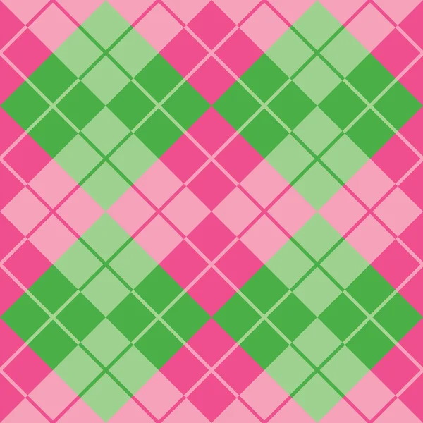 Argyle em Rosa e Verde — Vetor de Stock