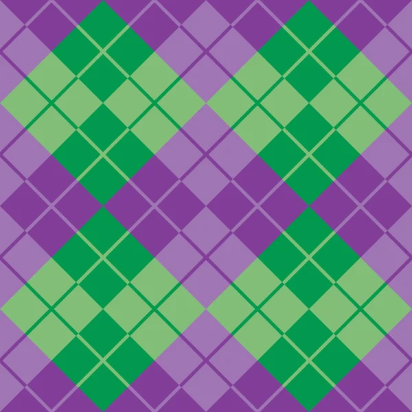 Argyle en púrpura y verde — Vector de stock