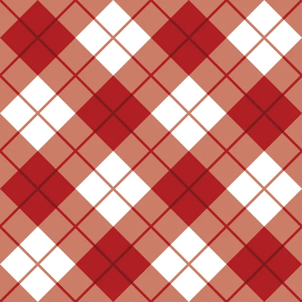 Bias Plaid Pattern in Red — Stock Vector