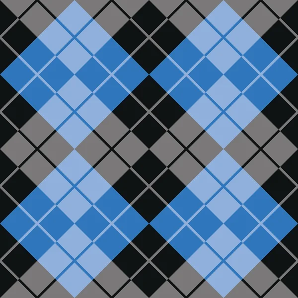 Argyle in Nero e Blu — Vettoriale Stock