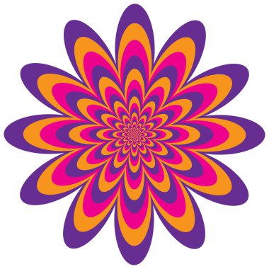 Op sanat çiçek pembe, mor ve turuncu