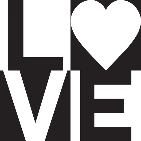 Love Vérifié en noir et blanc — Image vectorielle