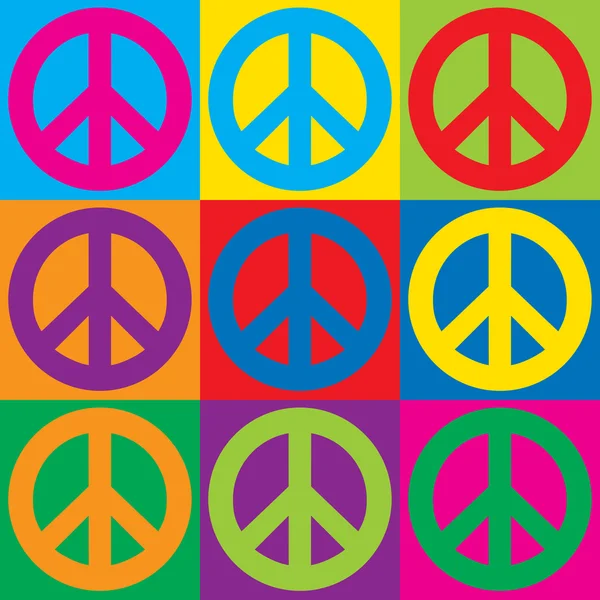 Pop Art Peace symboler – Stock-vektor