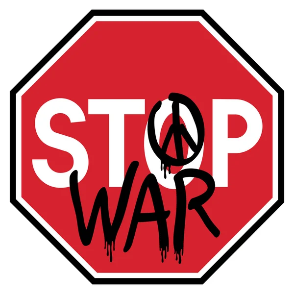 Stop War Road Sign — Vector de stoc