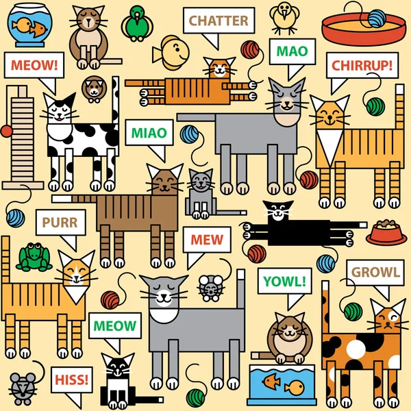 Lo que dicen los gatos — Vector de stock