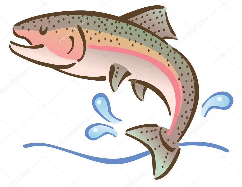 Fish jumping clip art Fish Jumping Out of Water — Stock Vector