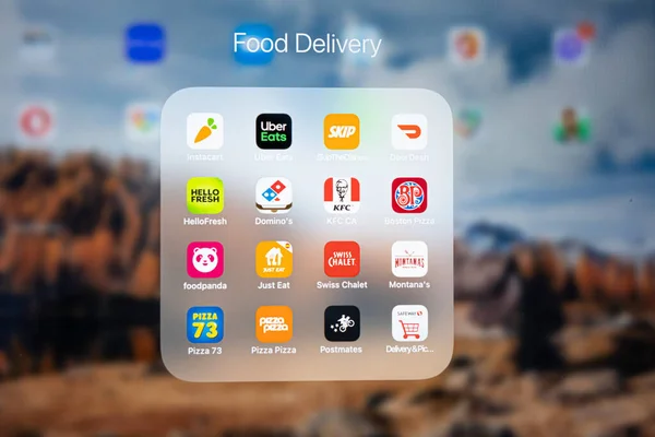 3 giugno 2021 - Calgary Alberta Canada - App per la consegna di cibo su un Apple Ipad — Foto Stock