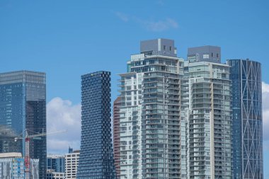 Calgary Alberta şehir merkezi iş bölgesi ufuk çizgisi kuleleri