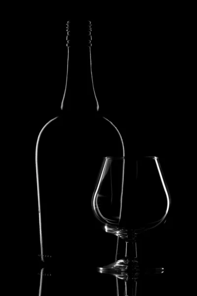 Glas en fles — Stockfoto