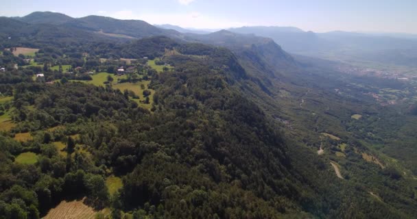 Vista Aérea Meseta Cordillera Gora Valle Vipava — Vídeos de Stock
