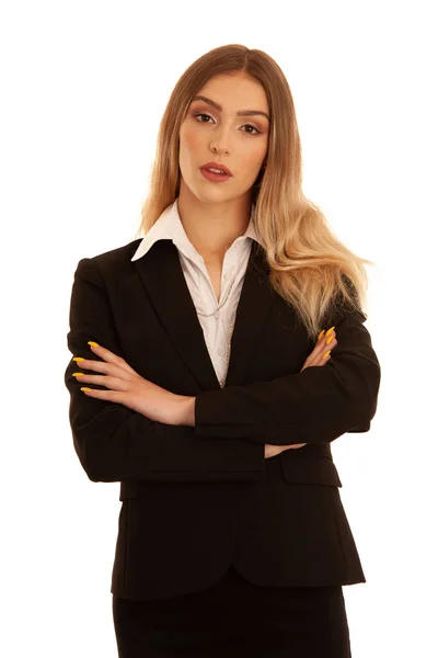 Junge Geschäftsfrau Business Kleid Isoliert Über Weißem Hintergrund — Stockfoto